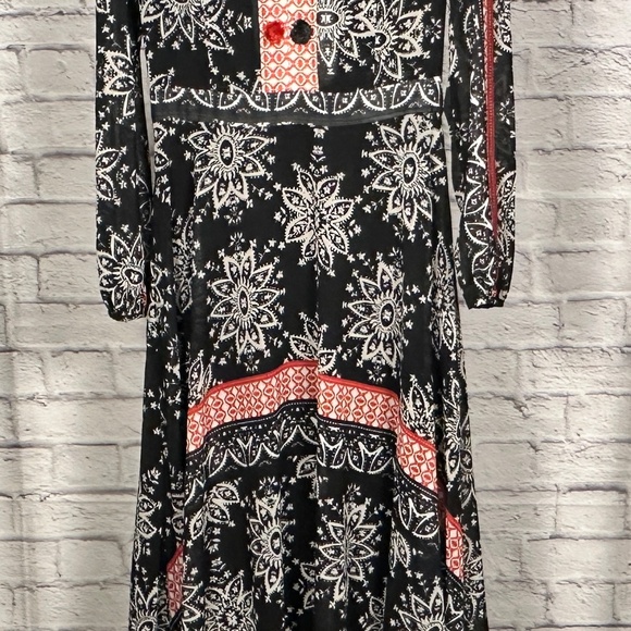 Sheryl Crow Boho Floral Print Maxi Dress with Sheer Sleeves - Picture 9 of 16